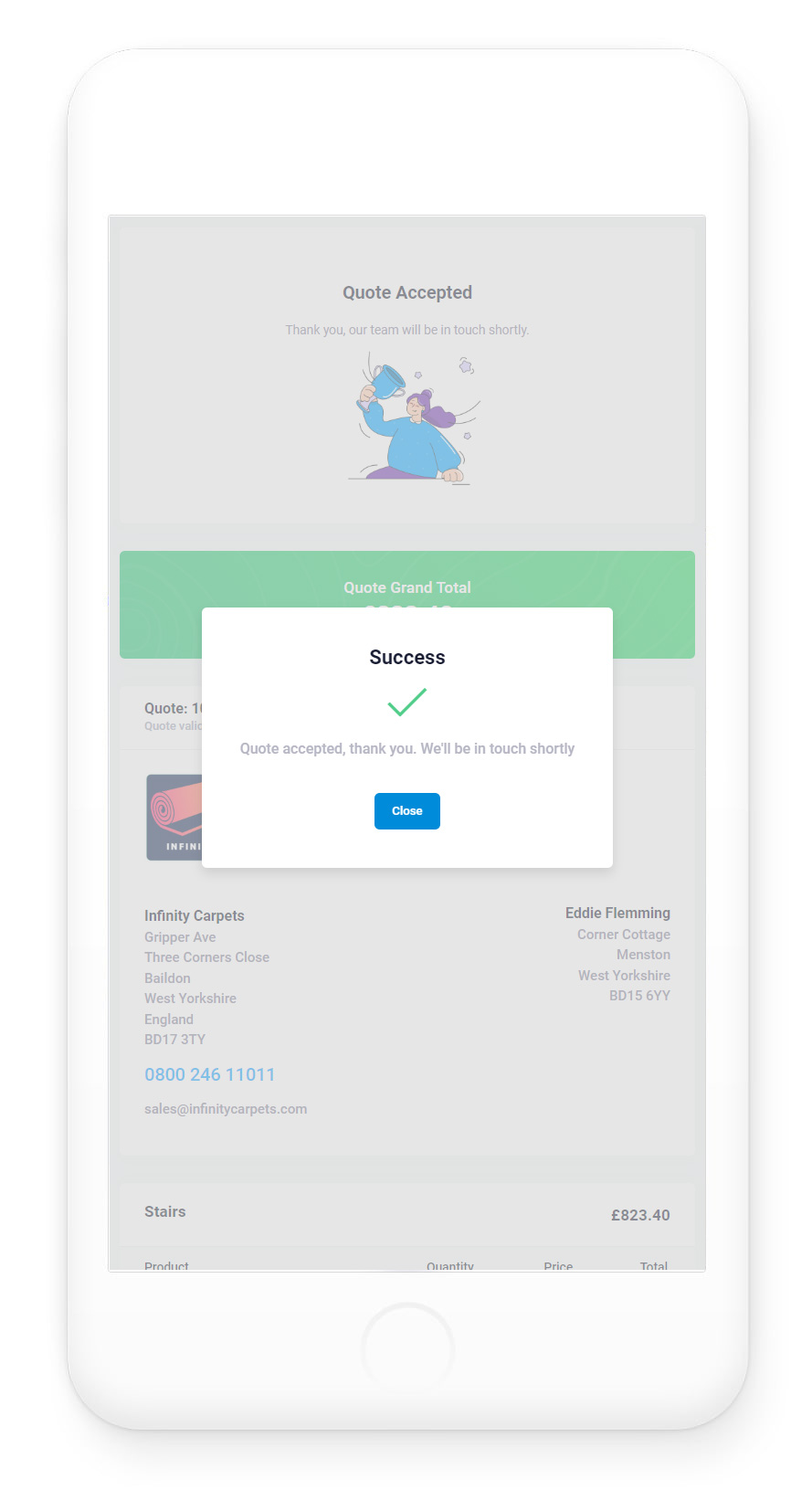 FS Quote - Customer accepts quote