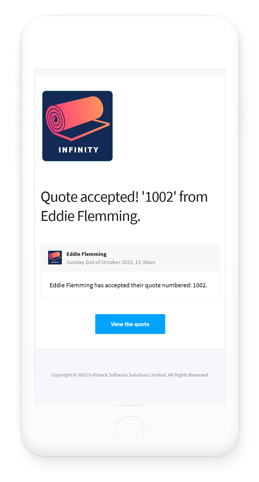 FS Quote - Company is emailed alerting them of the quote being accepted